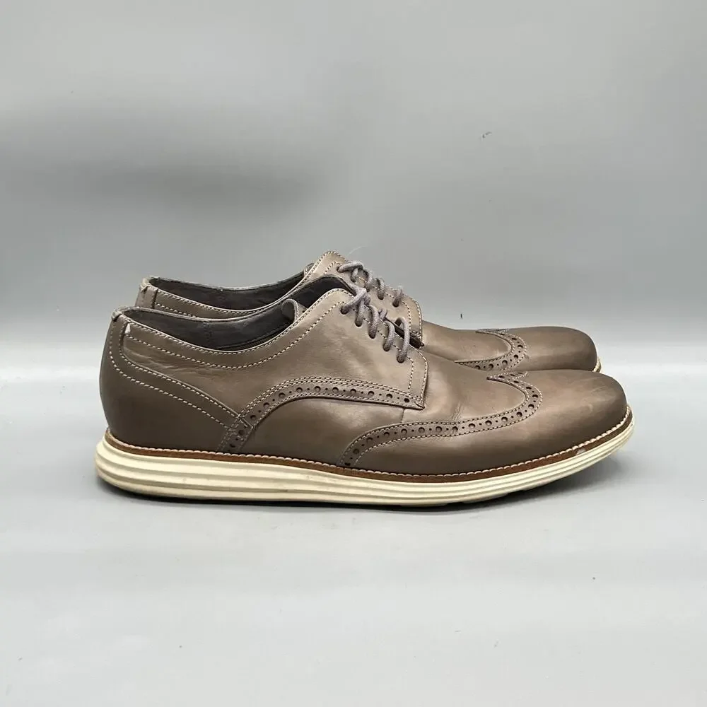 Cole Haan Shoes Mens 11.5 Brown Leather Grand OS Wingtip Oxford Dress Brogue